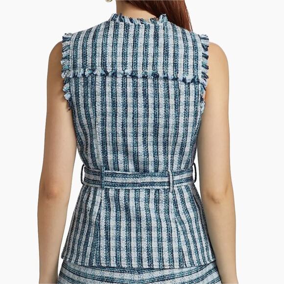 NWT$365 Cinq a Sept Matilda Tweed Reenee Vest Blazer in Navy Multi Sz XS - Picture 4 of 16
